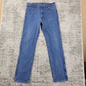 Wrangler Jeans Men's 36x36 Meas 34x35 Blue Pants 13MWZ Cowboy Western Denim
